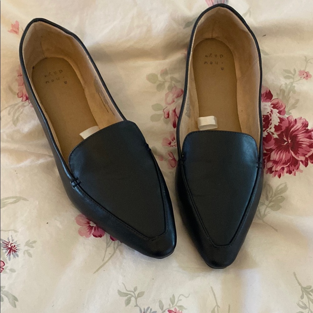 A New Day Black Pointed Toe Loafers